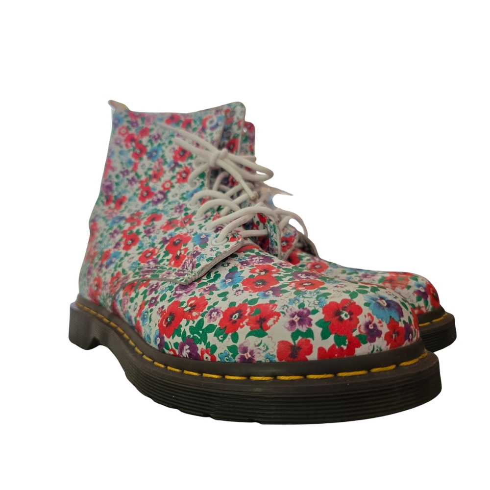 Dr. Martens 1460 Pascal Floral Wild Poppy Women’s Combat Boots – Size 10 - Picture 2 of 7
